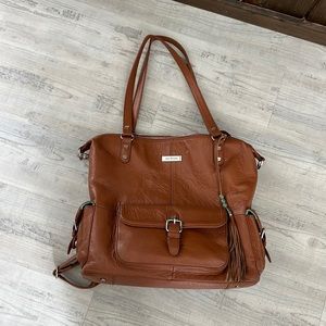 Lily Jade Meggan Brown Leather Diaper Bag